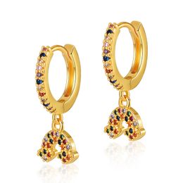 earrings Foreign trade exclusive Colour zircon cloud creative design fashion niche earrings plated with 18K real gold small fresh earrings