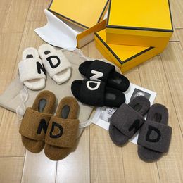 Designers Slippers Baguette furry tazz Slide indoor man house sandals lady fuzzy tazz sandal fashion Shoes size 35-42 heel Slipper wool shoe Luxury fluffy slides