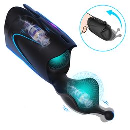 Masturbators Cock Vibrator Penis Sleeve Testicle Massage Male Masturbator Electric Shock Ghost Exerciser Delay Endurance Sex Toy For Men 230803