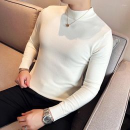 Men's Sweaters 8Colors Autumn Winter Turtleneck Long Sleeve Casual For Men Clothing 2023 Slim Fit Solid Knitwear Pull Homme 4XL-M Sale