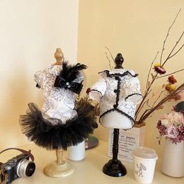 Dog Apparel Handmade Clothes Couple Dress Pet Supplies Suit Black Lace Tutu Ballet Skirt Fashion Jacket Wedding Party Holiday Costume