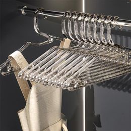 Hangers 10pcs Ins Clothes Transparent Hanging Racks Support Household Non-slip Seamless Shoulder Hooks