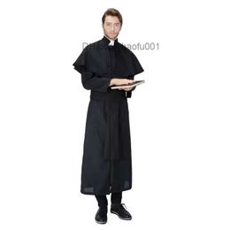 Theme Costume Black adult religious robe Halloween role-playing party for pastors Catholic Christ suitable for stage performances Z230804