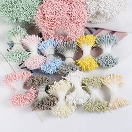 Decorative Flowers 400/800pcs Double Heads DIY Artificial Mini Pearl Flower Stamen Pistil 1.5mm Floral For Wedding Party Decor Wreath