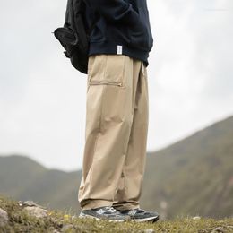 Men's Pants Blue Khaki Cargo Men Fashion Oversized Wide Leg Japanese Streetwear Hip-hop Loose Straight Mens Trousers