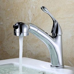 Bathroom Sink Faucets Copper Pull Basin Faucet Washbasin Cold And Stretchable