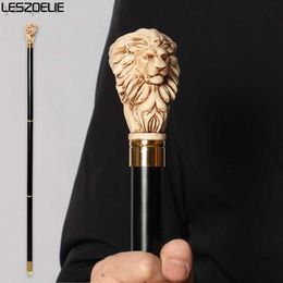 Trekking Poles 97cm Lion-Head Resin Handle Stick Men German Beech Detachable Wooden Walking Sticks Women Fashionable Party Decorative Canes HKD230804