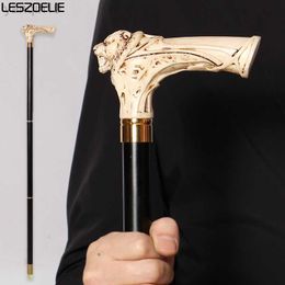 Trekking Poles 96cm Tiger-Head With Luxury Pattern Handle Black Stick Men German Beech Wooden Walking Stick Women Fashionable Decorative Canes HKD230804