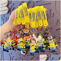 Decompression Toy Cartoon Cute Little Yellow One Zodiac Doll Glue Car Key Chain Pendant Drop Delivery Toys Gifts Novelty Gag Dhyaq