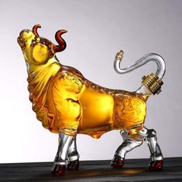 Wine Glasses Novelty animal cow shaped style home bar Whiskey Decanter for Liquor Scotch Bourbon 33.81 oz 230803