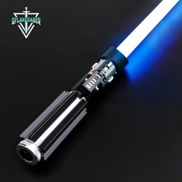 LED SwordsGuns TXQSABER Darth Vader Neo Pixel Lightsaber Force Heavy Duelling Motion Control Smooth Swing Light Sabre Infinite Colour Changing 230804
