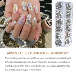 Nail Art Decorations Flatback Rhinestone Set With Storage Box Crystal Kit Accessory