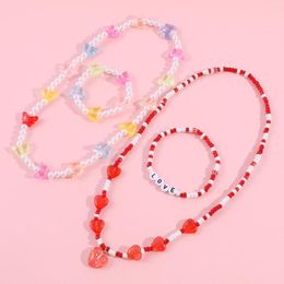 Chains Makersland Butterfly Love Heart Necklace Children's Princess For Girl Charm Gift Kid's Jewellery Wholesale