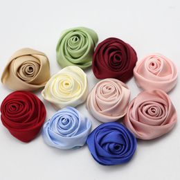 Decorative Flowers (3 Pcs) Artificial Flower Head Handmade DIY Wedding Home Decor Clothing Accessories Faux Small Rose Gift Flowe