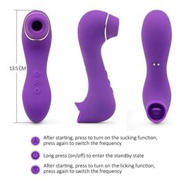 Vibrators 10 Tongue licking Sucking modes Clitoral Vibrators Sexual Pleasure Stimulator Toy for Women Sex Nipple Pumps waterproof massager 230804