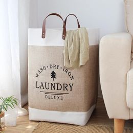 Storage Bags Big Capacity Laundry Clothing Basket Water-Resistance Bin Cotton Dirty Clothes Toy Linen Tidy Pocket Washing Machine