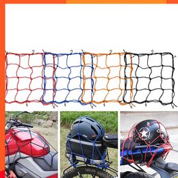 New Motorcycle Luggage Net Bike 6 Hooks Hold down Fuel Tank Luggage Mesh Web Bungee Black Motorcycle Bike 6 Hooks Tank Car styling