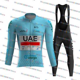Cycling Jersey Sets Tour De UAE Mountain Quick Dry Bicycle Wear Clothes Mens Long Maillot Culotte 230803