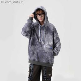 Men's Hoodies Sweatshirts Street tie dye men's Hoodie Spring Japanese street clothing oversize men's Hoodie 100% cotton fashion hip-hop Z230804