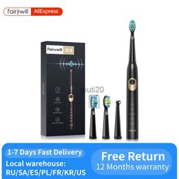 smart electric toothbrush Fairywill Electric Toothbrush Sonic D3 USB Charge Toothbrushes Waterproof 3 BrushHeads 1 Interdental Brush Low Battery Indicator x0804