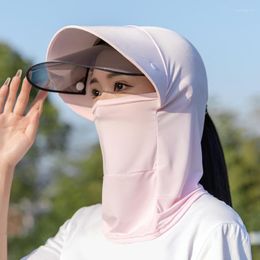 Wide Brim Hats Summer Women's Face Mask Sun Protective Version Hat Neck Cover Cycling Anti-UV Outdoor Electric Foldable