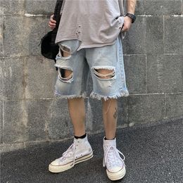 Men s Jeans Ripped Denim Shorts for Men Summer Ins Fashion Five Point Pants Vintage Streetwear Male Trousers Casual Bottoms Plus Size 230804