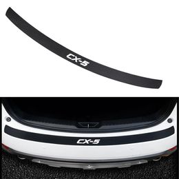 PU leather Carbon fiber Stying After guard Rear Bumper Trunk Guard Plate Car Accessories For Mazda CX-5 CX5 2012-2015235p