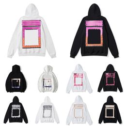 Mens Hoodies Hip Hop Offs Men Streetwear Letter Hoodie Man s Womens Designers Hooded Hoodys High Street Pullover Sweatshirt Black White Clothes