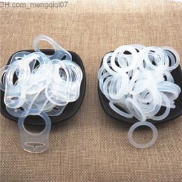 Pacifier Holders Clips# Chenkai 100 pieces transparent silicone Mam ring DIY baby pacifier dummy NUK transparent adapter O-ring bracket chain Z230809