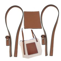 Bag Parts Accessories handwoven Luojia straw bag hand bill shoulder cotton artificial leather material accessories handles and label 230804