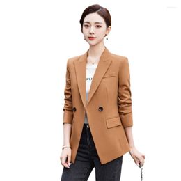 Women's Suits Single Button Office Ladies Formal Blazer Women Khaki Orange Black Female Business Work Wear Slim Jacket For Autumn Winter