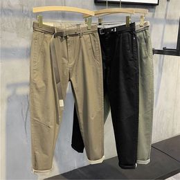 Men s Pants 2023 Spring Summer Cotton Pure Male Casual Solid Color Breathable Loose Trousers Straight Clothing I37 230804
