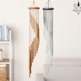 Decorative Objects Figurines 18 Tubes Wind Chimes Metal Wind Bells Garden Patio Outdoor Wall Hanging Home Decor Gift 90cm 230803