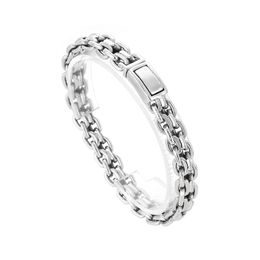 10mm 8.66inch Casting 316L Stainless Steel Double Chain Link Rolo Bracelet Jewelry for Mens Boys Gifts