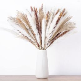 Decorative Flowers Natural Pampas Grass Bouquet Decor Dried For Boho Home And Wedding Rustic Farmhouse Party