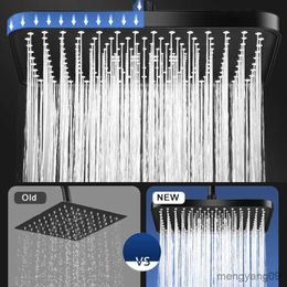 Bathroom Shower Heads Black Big Rainfall Shower Head Rain Top High Pressure Showerhead Wall Adjustable Shower Head R230804