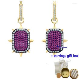 Stud Earrings Fashionable And Charming Square Inlaid Are Suitable For Beautiful Women To Wear Enhancing Elegance Nobility