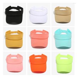 Wide Brim Hats Summer Breathable Sun Fluorescent Colour Women Sport Topless Empty Visor Cap Sea Beach Men Casual Flexible