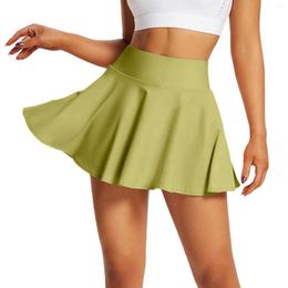 Skirts Women's High Waisted Tennis Pleated Skorts For Women With Shorts Pocket Vestido Elegant Dresses