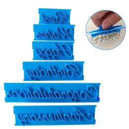 Baking Moulds 1 Set Cake Moulds Alphabet Letter Words Cookie Press Stamp Embosser Cutter Fondant Mould Happy Birthday Decoration 230803