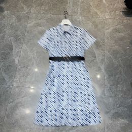 women designer clothing lady dresses high quality Gradient Flower Full Print girl Dress Size S-L Short sleeve girl skirt Aug02