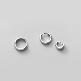 Hoop Earrings 925 Solid Sterling Silver Fashion Female Round Ear Buckle Jewellery For Women