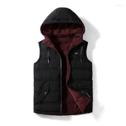 Men's Vests Hooded Vest Homme Winter Casual Sleeveless Coats Male Cotton-Padded Thickening Men Waistcoat Outerwear VT-239