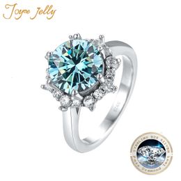 Wedding Rings JoyceJelly Luxury 3 Carat Diamond Jewellery S925 Sterling Silver Ring For Women Flower Shaped Design Size5 9 230804