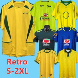 Brasil Camisa de futebol 2002 2004 2006 2010 Retro Soccer Jerseys Vintage Maillot KAKA Football Shirt #9 RONALDO #10 RIVALDO #11 RONALDINHO 1957 1988 1994 1998 2000