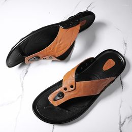 Sandals Summer Flats Clip Toes Flip Flops For Men Light Beach Shoes Man Outdoor Chaussures Homme Breathable Male Slippers Fashion