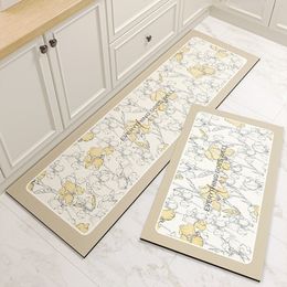 Carpets Water Proof and Oil-resistant Kitchen Mats Wipeable PVC Leather Easy-care Bathroom Firm and Non-slip Soft Rug 230803