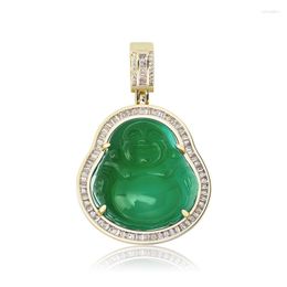 Pendant Necklaces OMYFUN Coloured Buddha With Baguette Cubic Zircon Hiphop Necklace Tennis Rope Chain For Choose Hip Hop Punk Jewellery