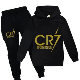 Hoodies Sweatshirts Çocuk Bahar Sonbahar Futbol Idol Cr7 Giysileri Hoodiepants Spor ve Boş Zaman Noel Doğum Günü Hediyesi Çocuk 230803