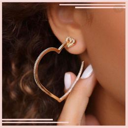 Stud Earrings GODKI 2023 Trendy Spring Big Heart For Women Wedding Party CZ Cubic Zirconia Earring High-End Jewelry Addiction